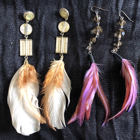 Jewelmint Drop Feather Earrings - Picture 1 of 1